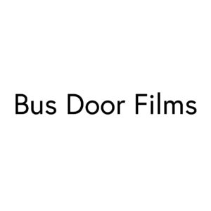 Black letters form the words Bus Door Films on a white background.
