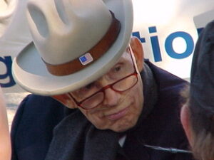 Photo of Justin Dart wearing his signature cowboy hat.